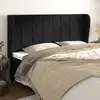 Image de Tête De Lit Avec Oreilles Noir 183x23x118/128 Cm Velours Vidaxl