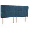 Image de Tête De Lit Avec Oreilles Bleu Foncé 183x23x118/128 Cm Velours Vidaxl
