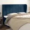 Image de Tête De Lit Avec Oreilles Bleu Foncé 203x23x118/128 Cm Velours Vidaxl
