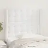 Image de Tête De Lit Avec Oreilles Blanc 83x23x118/128 Cm Similicuir Vidaxl