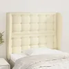 Image de Tête De Lit Avec Oreilles Crème 83x23x118/128 Cm Similicuir Vidaxl