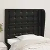 Image de Tête De Lit Avec Oreilles Noir 93x23x118/128 Cm Similicuir Vidaxl