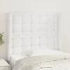 Image de Tête De Lit Avec Oreilles Blanc 93x23x118/128 Cm Similicuir Vidaxl