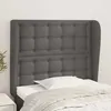 Image de Tête De Lit Avec Oreilles Gris 93x23x118/128 Cm Similicuir Vidaxl