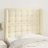 Image de Tête De Lit Avec Oreilles Crème 103x23x118/128 Cm Similicuir Vidaxl