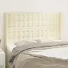 Image de Tête De Lit Avec Oreilles Crème 147x23x118/128 Cm Similicuir Vidaxl