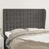 Image de Tête De Lit Avec Oreilles Gris 147x23x118/128 Cm Similicuir Vidaxl