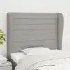 Image de Tête De Lit Avec Oreilles Gris Clair 83x23x118/128 Cm Tissu Vidaxl
