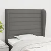 Image de Tête De Lit Avec Oreilles Gris Foncé 83x23x118/128 Cm Tissu Vidaxl