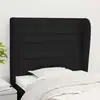 Image de Tête De Lit Avec Oreilles Noir 83x23x118/128 Cm Tissu Vidaxl