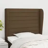 Image de Tête De Lit Avec Oreilles Marron Foncé 83x23x118/128 Cm Tissu Vidaxl