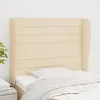 Image de Tête De Lit Avec Oreilles Crème 83x23x118/128 Cm Tissu Vidaxl