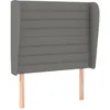 Image de Tête De Lit Avec Oreilles Gris Foncé 93x23x118/128 Cm Tissu Vidaxl