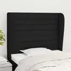 Image de Tête De Lit Avec Oreilles Noir 93x23x118/128 Cm Tissu Vidaxl