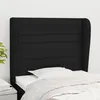 Image de vidaXL Tête de lit avec oreilles Noir 93x23x118-128 cm Tissu3118080