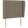 Image de Tête De Lit Avec Oreilles Taupe 93x23x118/128 Cm Tissu Vidaxl