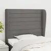 Image de Tête De Lit Avec Oreilles Gris Foncé 103x23x118/128 Cm Tissu Vidaxl