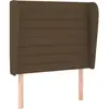 Image de Tête De Lit Avec Oreilles Marron Foncé 103x23x118/128 Cm Tissu Vidaxl