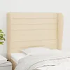 Image de Tête De Lit Avec Oreilles Crème 103x23x118/128 Cm Tissu Vidaxl