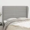 Image de Tête De Lit Avec Oreilles Gris Clair 147x23x118/128 Cm Tissu Vidaxl