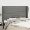Image de Tête De Lit Avec Oreilles Gris Foncé 147x23x118/128 Cm Tissu Vidaxl