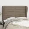 Image de Tête De Lit Avec Oreilles Taupe 147x23x118/128 Cm Tissu Vidaxl