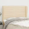 Image de vidaXL Tête de lit avec oreilles Crème 147x23x118-128 cm Tissu3118099