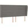 Image de Tête De Lit Avec Oreilles Gris Foncé 163x23x118/128 Cm Tissu Vidaxl