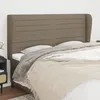 Image de Tête De Lit Avec Oreilles Taupe 163x23x118/128 Cm Tissu Vidaxl