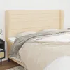 Image de Tête De Lit Avec Oreilles Crème 183x23x118/128 Cm Tissu Vidaxl