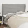 Image de Tête De Lit Avec Oreilles Gris Clair 203x23x118/128 Cm Tissu Vidaxl