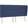 Image de Tête De Lit Avec Oreilles Bleu 203x23x118/128 Cm Tissu Vidaxl