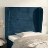 Image de vidaXL Tête de lit avec oreilles Bleu foncé 83x23x118/128 cm Velours 3118130