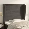 Image de Tête De Lit Avec Oreilles Gris Foncé 93x23x118/128 Cm Velours Vidaxl