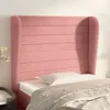 Image de Tête De Lit Avec Oreilles Rose 93x23x118/128 Cm Velours Vidaxl