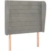 Image de Tête De Lit Avec Oreilles Gris Clair 103x23x118/128 Cm Velours Vidaxl