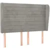 Image de Tête De Lit Avec Oreilles Gris Clair 147x23x118/128 Cm Velours Vidaxl