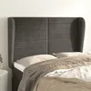 Image de Tête De Lit Avec Oreilles Gris Foncé 147x23x118/128 Cm Velours Vidaxl