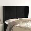 Image de Tête De Lit Avec Oreilles Noir 147x23x118/128 Cm Velours Vidaxl