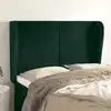 Image de Tête De Lit Avec Oreilles Vert Foncé 147x23x118/128 Cm Velours Vidaxl
