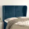 Image de Tête De Lit Avec Oreilles Bleu Foncé 147x23x118/128 Cm Velours Vidaxl