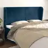 Image de Tête De Lit Avec Oreilles Bleu Foncé 163x23x118/128 Cm Velours Vidaxl