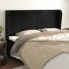 Image de Tête De Lit Avec Oreilles Noir 183x23x118/128 Cm Velours Vidaxl