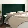 Image de Tête De Lit Avec Oreilles Vert Foncé 183x23x118/128 Cm Velours Vidaxl