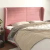 Image de Tête De Lit Avec Oreilles Rose 183x23x118/128 Cm Velours Vidaxl