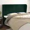 Image de Tête De Lit Avec Oreilles Vert Foncé 203x23x118/128 Cm Velours Vidaxl