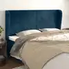 Image de Tête De Lit Avec Oreilles Bleu Foncé 203x23x118/128 Cm Velours Vidaxl