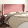 Image de Tête De Lit Avec Oreilles Rose 203x23x118/128 Cm Velours Vidaxl