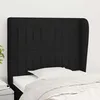 Image de Tête De Lit Avec Oreilles Noir 83x23x118/128 Cm Tissu Vidaxl