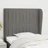 Image de Tête De Lit Avec Oreilles Gris Foncé 93x23x118/128 Cm Tissu Vidaxl